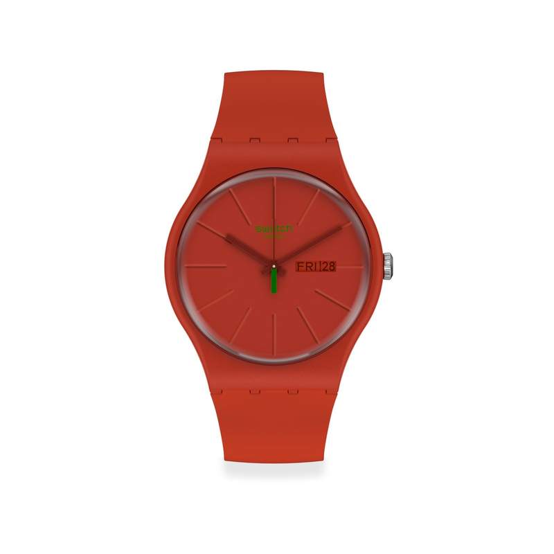 Montre Swatch mixte plastique rouge - vue 1