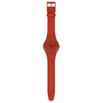 Rood plastic Swatch horloge