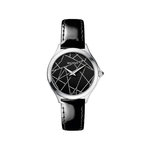 Montre Balmain femme acier cuir noir