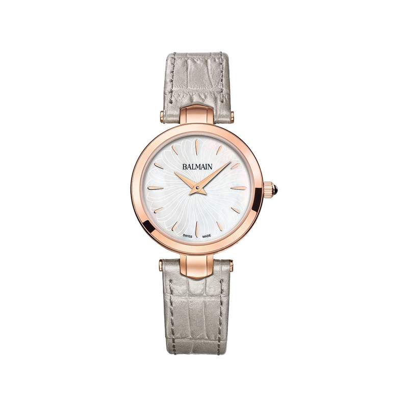 Montre Balmain femme acier doré rose cuir beige - vue 1