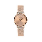Montre Pierre Lannier femme acier doré rose milanais - vue 1