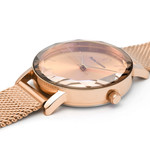 Montre Pierre Lannier femme acier doré rose milanais - vue D1
