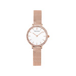 Montre Pierre Lannier femme acier doré rose milanais - vue 1