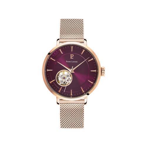 Montre Pierre Lannier femme automatique acier doré rose