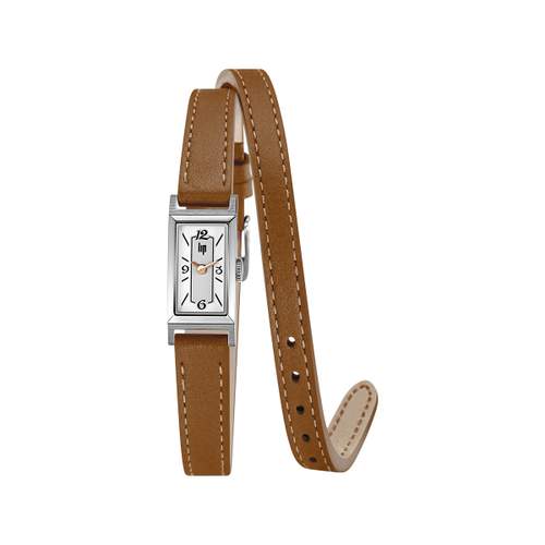 Montre Lip femme acier cuir marron
