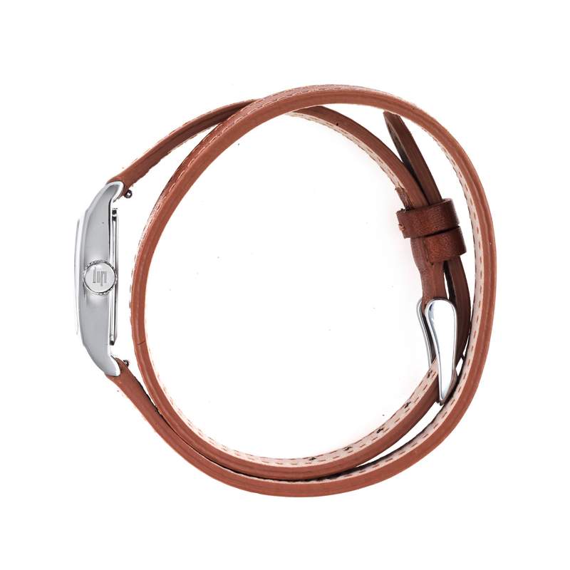 Montre Lip femme acier cuir marron - vue 2