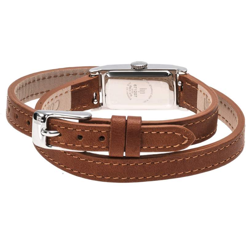 Montre Lip femme acier cuir marron - vue 3