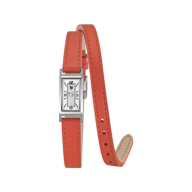 Montre Lip femme acier cuir orange - vue 1