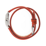 Montre Lip femme acier cuir orange - vue 2