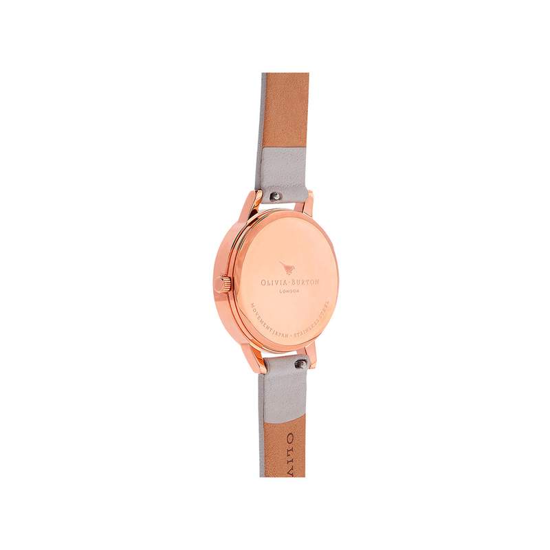 Montre Olivia Burton femme acier doré rose cuir blanc - vue 3