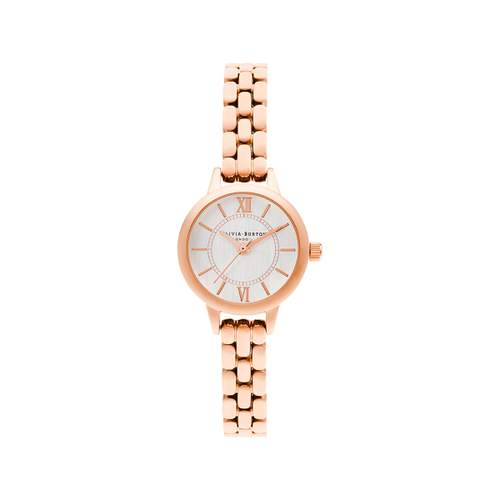 Montre Olivia Burton femme acier doré rose