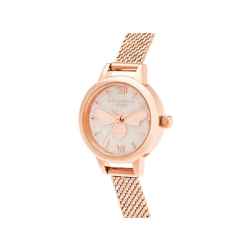 Montre Olivia Burton femme acier doré rose - vue 2