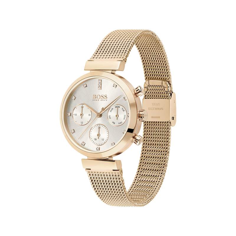 Montre Boss femme acier doré rose - vue 2