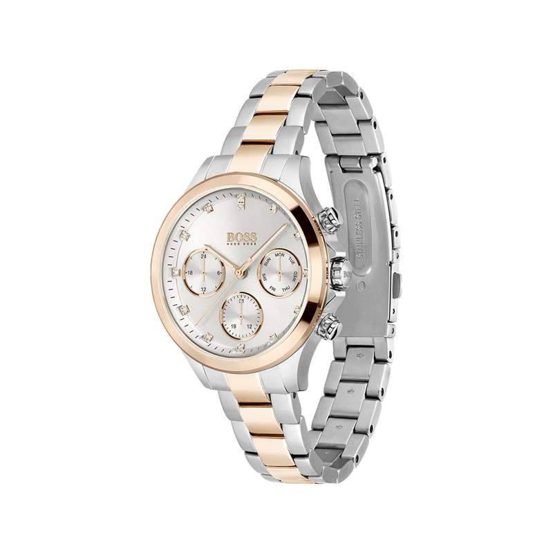 Montre Boss femme acier bicolore jaune - vue 2