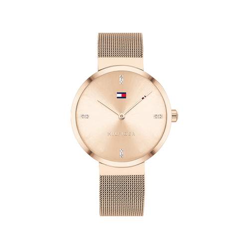 Montre Tommy Hilfiger femme acier doré rose