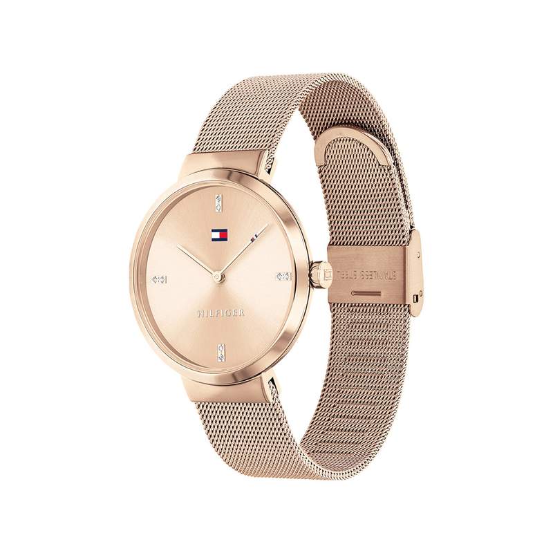 Montre Tommy Hilfiger femme acier doré rose - vue 2