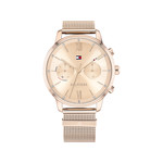 Montre Tommy Hilfiger femme acier doré rose - vue 1
