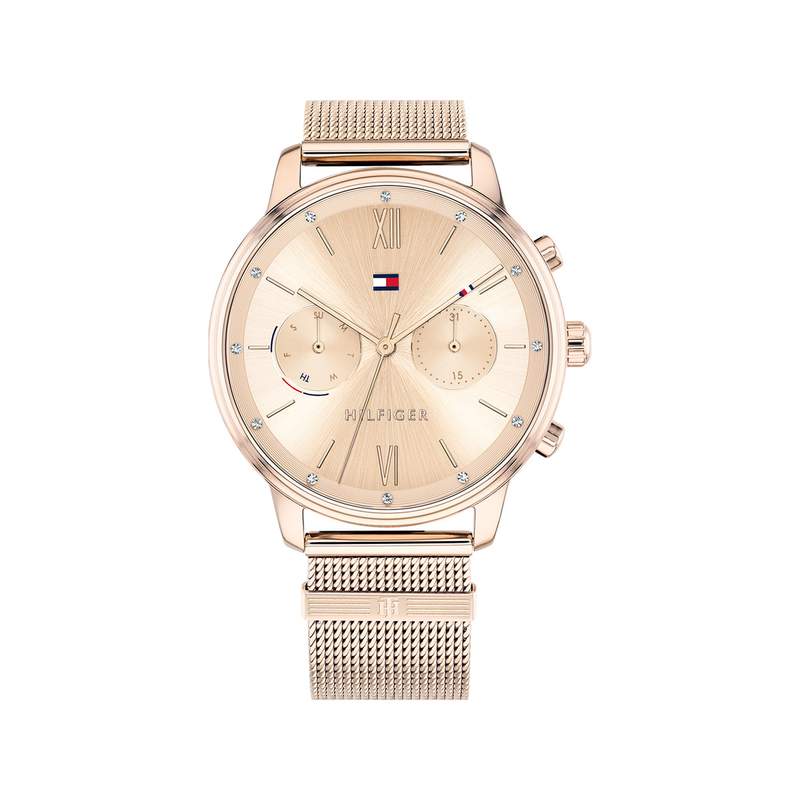 Montre Tommy Hilfiger femme acier doré rose - vue 1