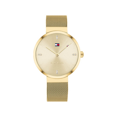 Montre Tommy Hilfiger femme acier doré jaune - vue 1