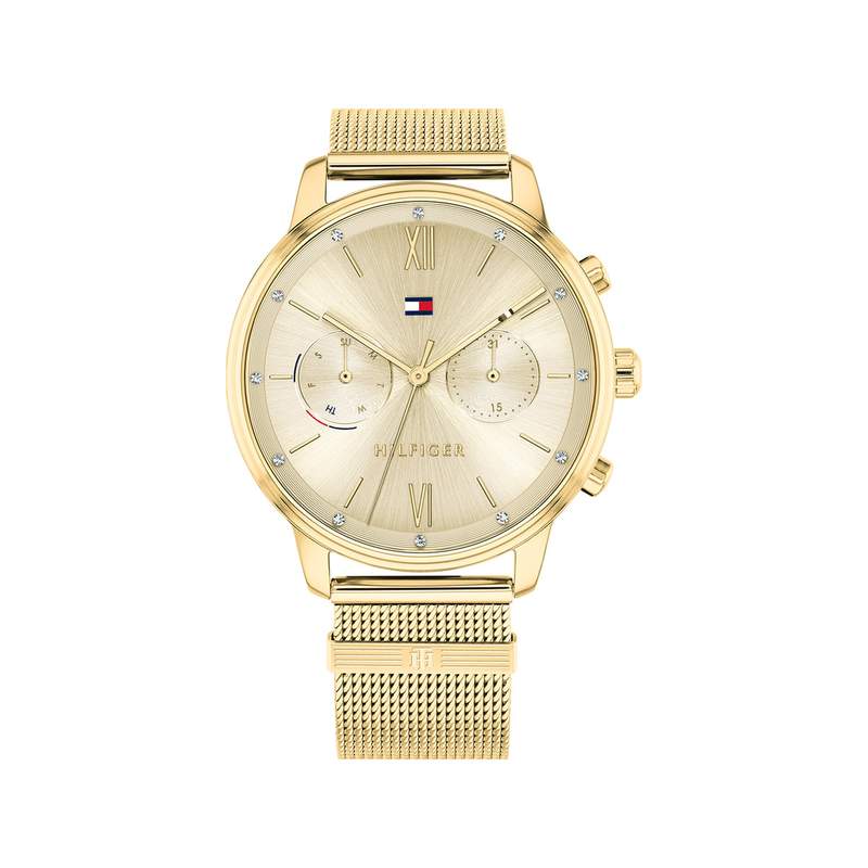 Montre Tommy Hilfiger femme acier doré jaune - vue 1