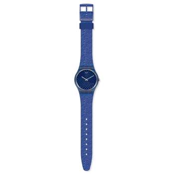 Swatch dameshorloge van kunststof en blauw siliconen