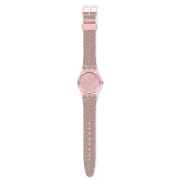 Swatch dameshorloge van roze kunststof en silicone