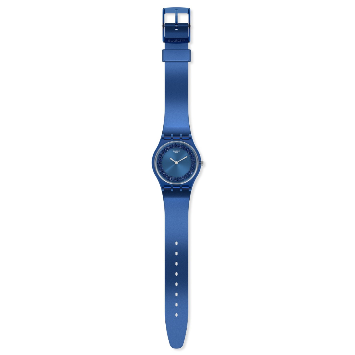 Montre Swatch femme plastique et silicone bleu - vue D1