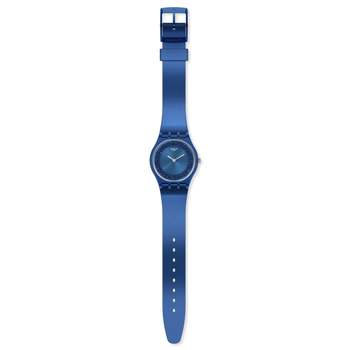 Swatch dameshorloge van kunststof en blauw siliconen