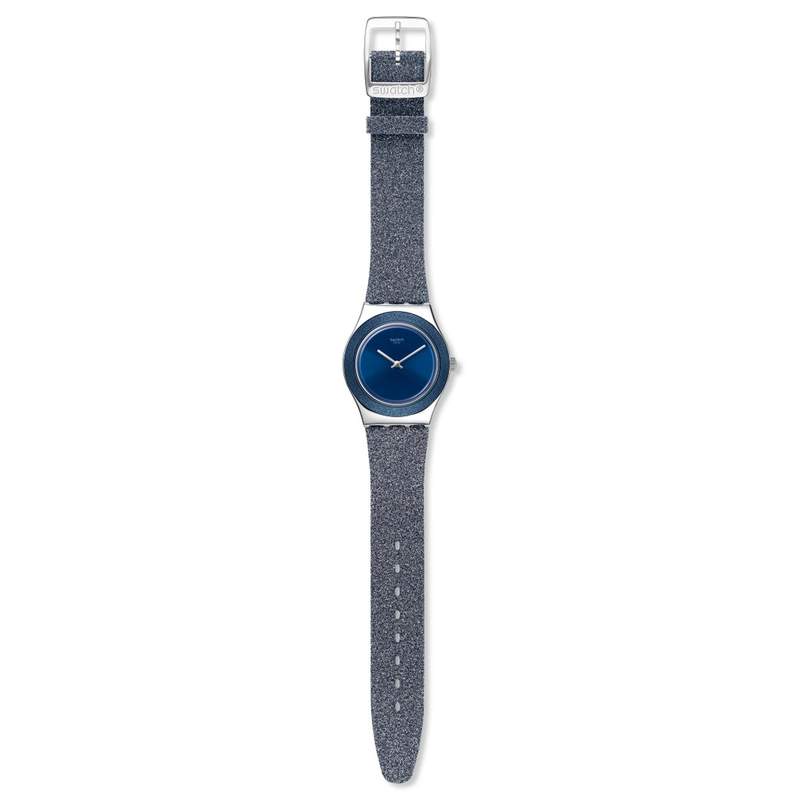 Montre Swatch femme acier synthétique bleu - vue D1
