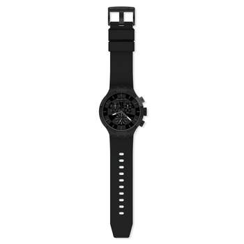 Swatch zwart siliconen kunststof chronograaf horloge