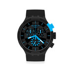 Montre Swatch mixte chronographe plastique silicone noir - vue 1