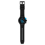 Montre Swatch mixte chronographe plastique silicone noir - vue D1