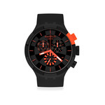 Montre Swatch mixte chronographe plastique silicone noir - vue 1