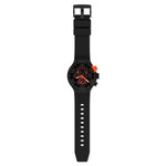 Montre Swatch mixte chronographe plastique silicone noir - vue D1