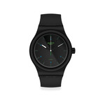 Montre Swatch mixte plastique et silicone noir biosourcé - vue 1