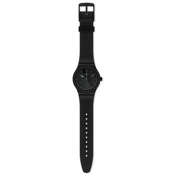 Montre Swatch mixte plastique et silicone noir biosourcé