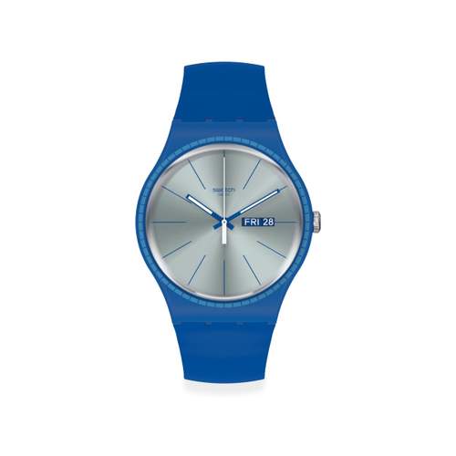 Montre Swatch mixte plastique et silicone bleu