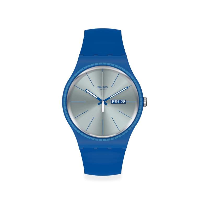 Montre Swatch mixte plastique et silicone bleu - vue 1