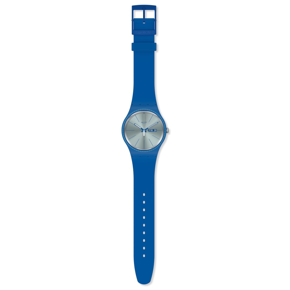 Montre Swatch mixte plastique et silicone bleu - vue D1