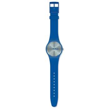 Swatch gemengd kunststof en silicone horloge blauw