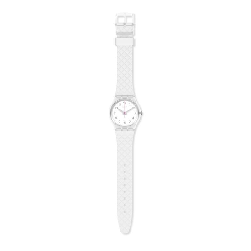 Montre Swatch mixte plastique silicone blanc - vue D1