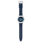 Swatch mixed steel rubber blue watch - view D1