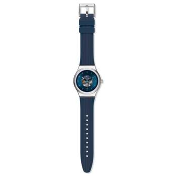 Montre Swatch mixte acier caoutchouc bleu