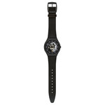 Montre Swatch mixte acier cuir noir - vue D1