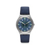 Montre Swatch mixte acier silicone bleu - vue V1