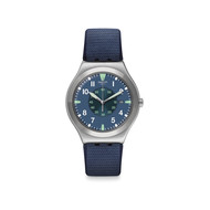 Montre Swatch mixte acier silicone bleu