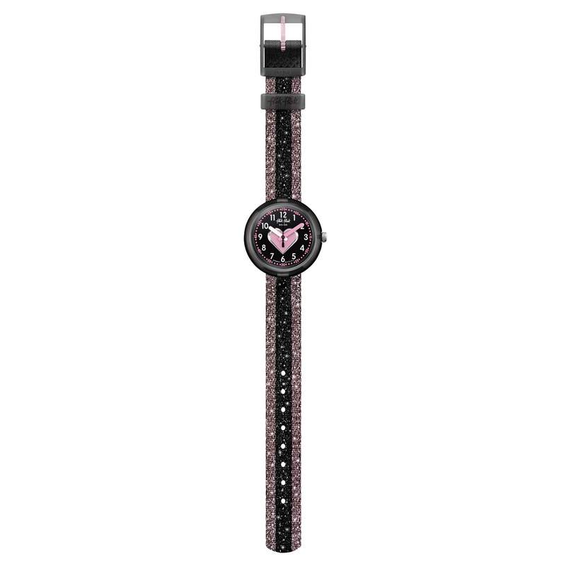 Montre Flik Flak enfant tissu noir - vue D1