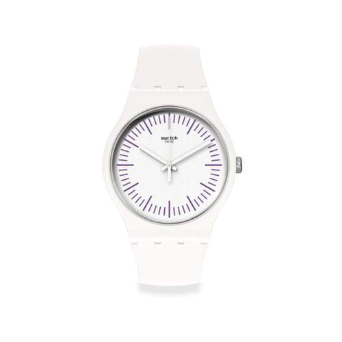 Montre Swatch mixte silicone blanc