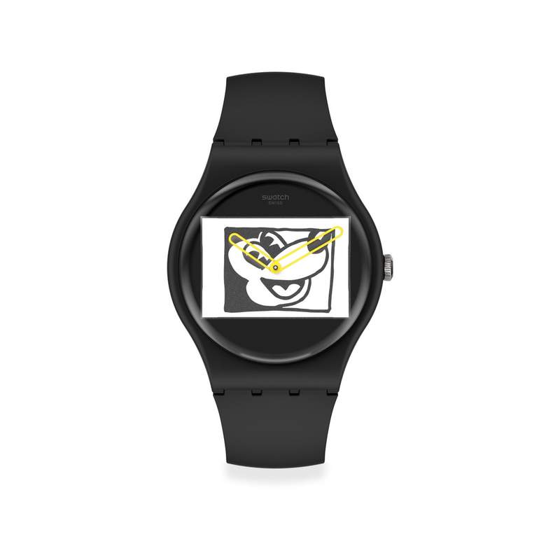 Montre Swatch mixte plastique silicone noir - vue 1