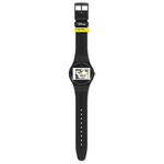 Montre Swatch mixte plastique silicone noir - vue D1